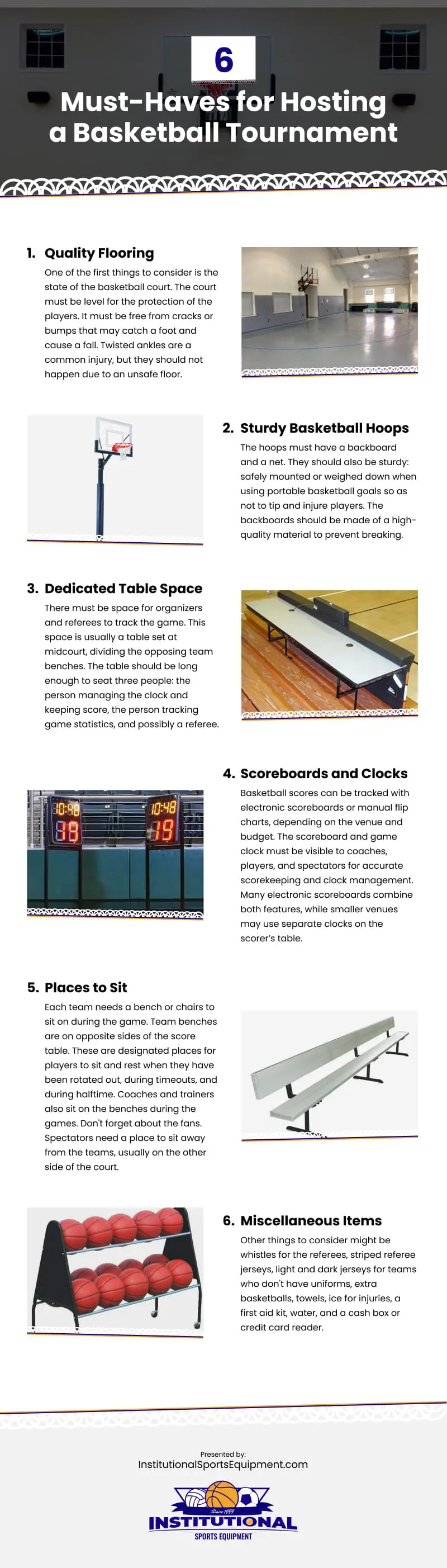 6 Must-Haves for Hosting a Basketball Tournament Infographic