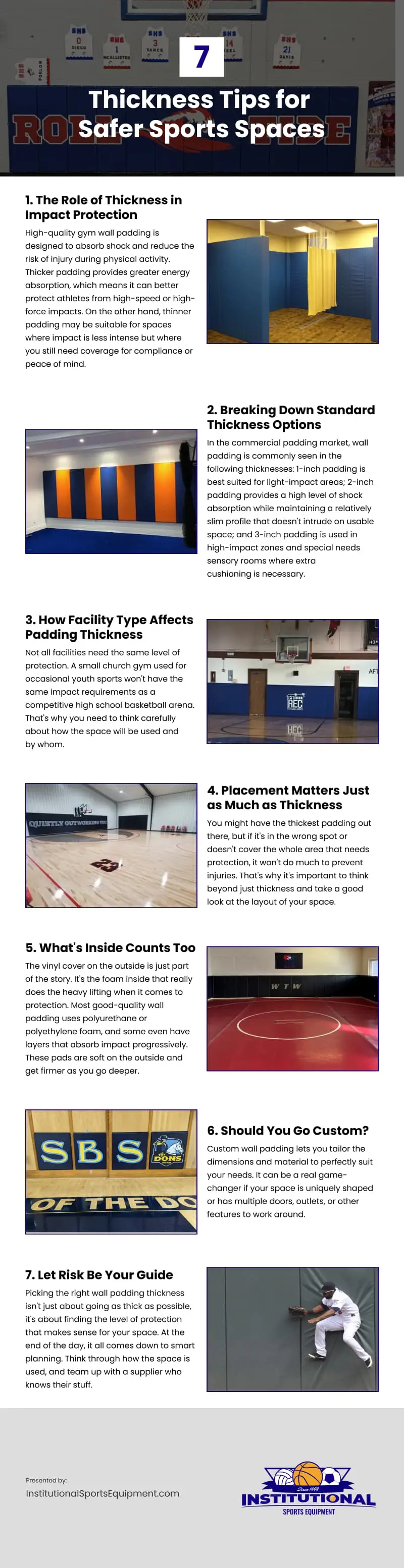 7 Thickness Tips for Safer Sports Spaces Infographic