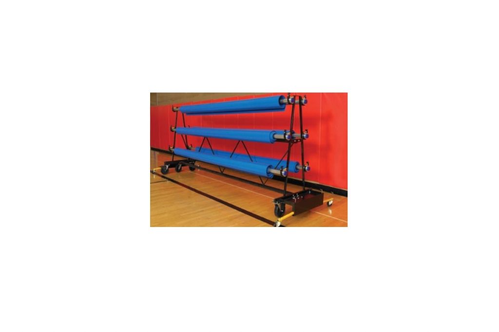 Gym Floor Cover Mobile Storage Rack Institutional Sports Equipment