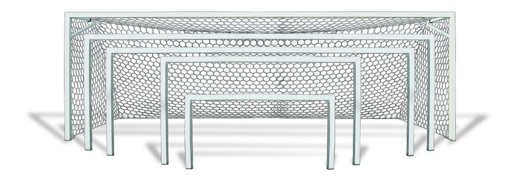 Golden Goal Square Aluminum Permanent Soccer Goals