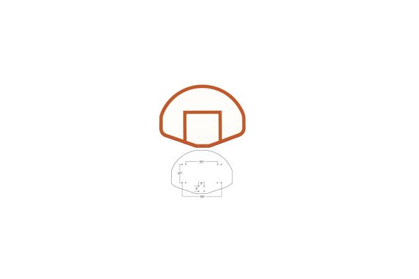 First Team FT275 Fan-Shaped Gymnasium Fiberglass Basketball Backboard