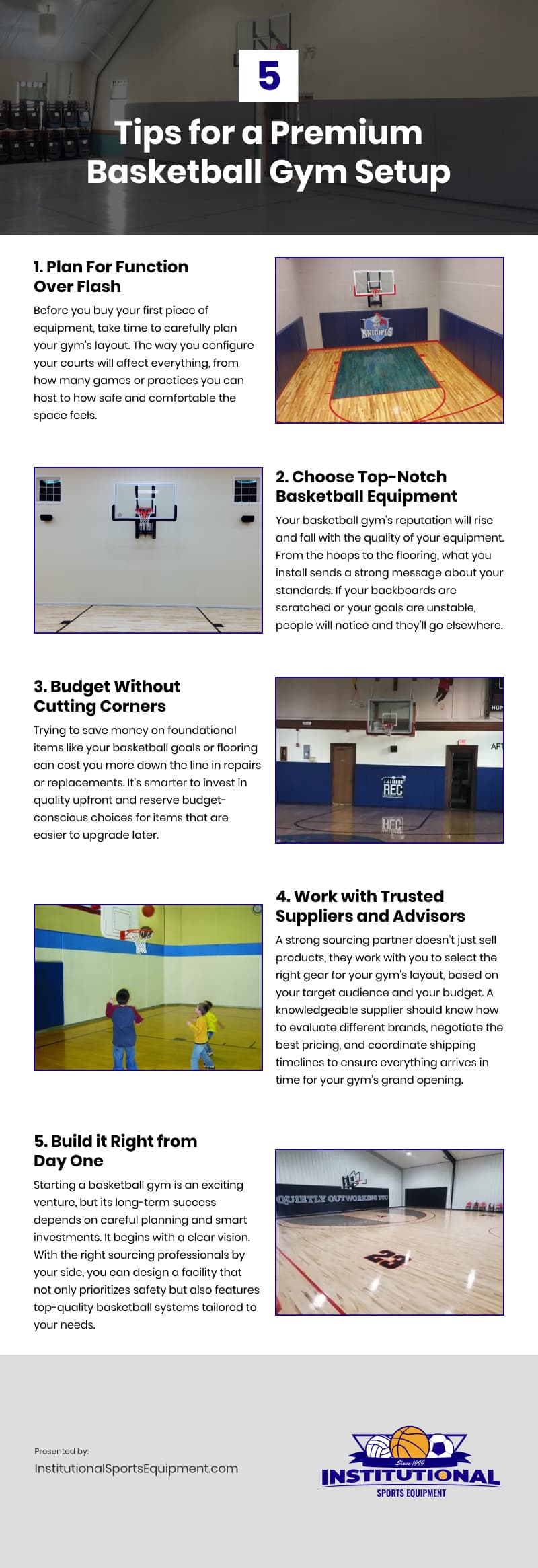 5 Tips for a Premium Basketball Gym Setup Infographic