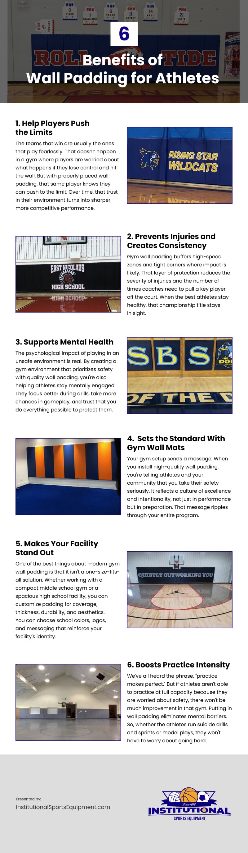 6 Benefits of Wall Padding for Athletes Infographic 6 Benefits of Wall Padding for Athletes Infographic