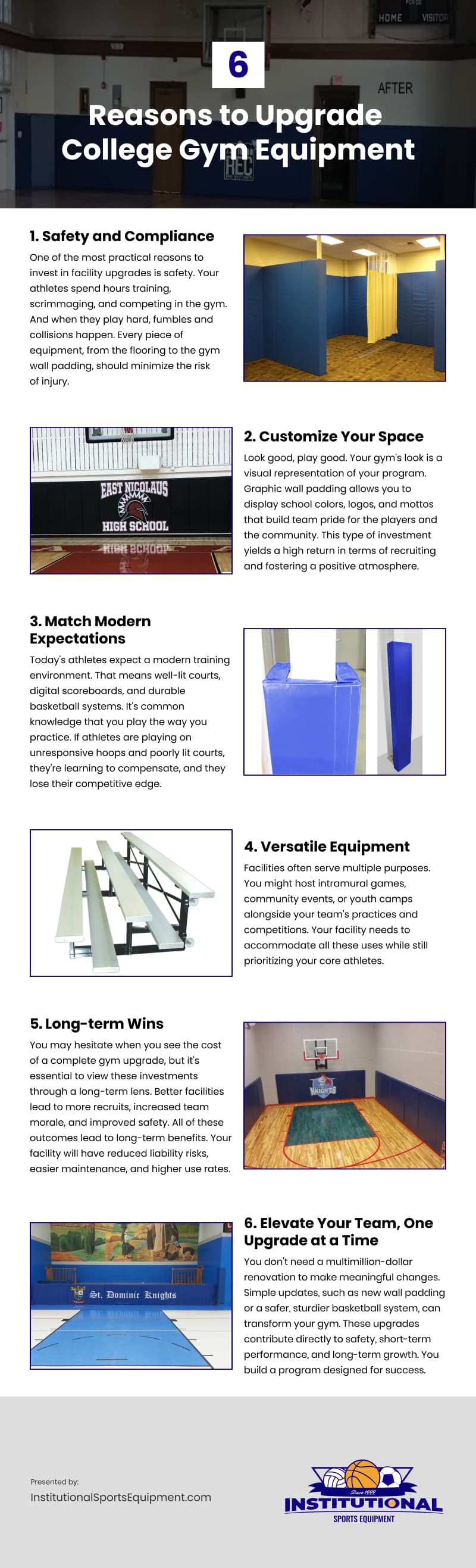 6 Reasons to Upgrade College Gym Equipment Infographic