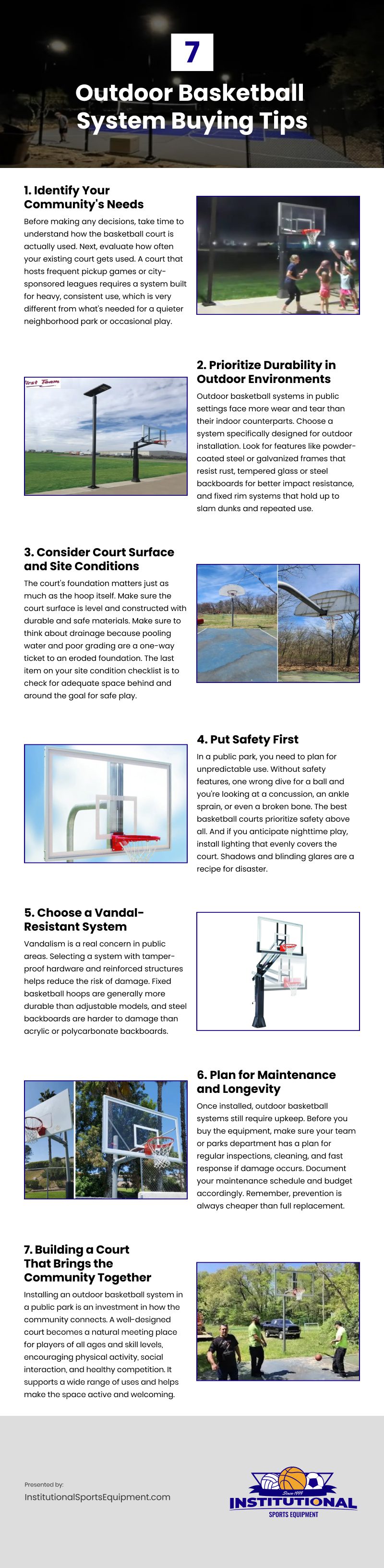 7 Outdoor Basketball System Buying Tips Infographic